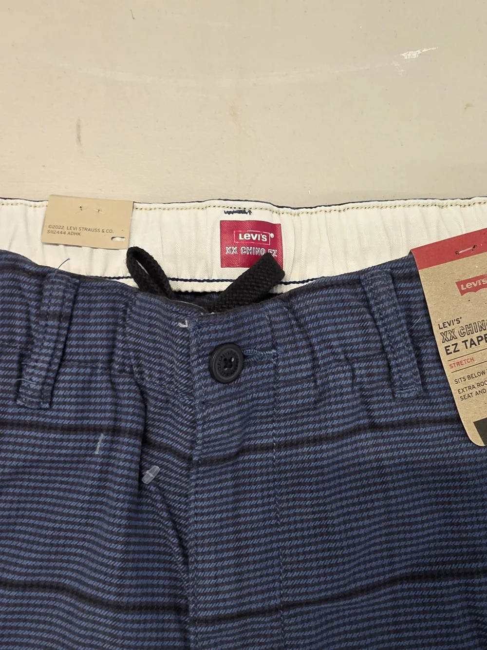 Levi's XX Chino EX Taper Men's Pants Small Stretch . New w/ Tag Blue Plaid